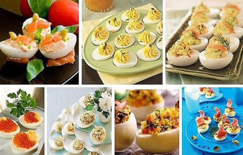 Варианты начинки для фаршированных яиц: